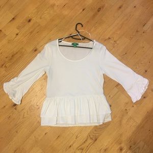 White peplum top